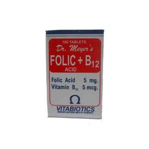 DR MEYERS FOLIC ACID + B12 TABLETS X100
