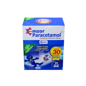 EMZOR PARACETAMOL 500MG TABLETS X96