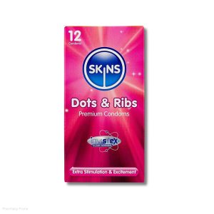 SKINS DOTS & RIBS CONDOMS X12