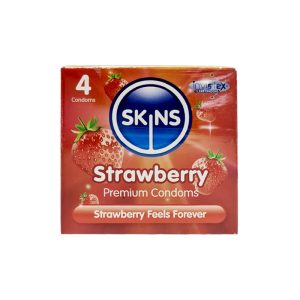 SKINS STRAWBERRY CONDOMS X4