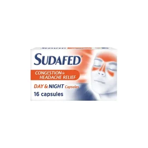SUDAFED CONGESTION AND HEADACHE RELIEF DAY & NIGHT CAPSULES X16