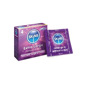 SKINS EXTRA LARGE CONDOMS X 4