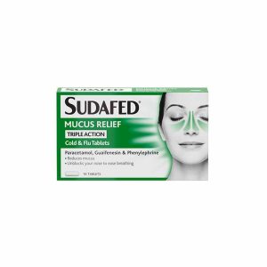 SUDAFED MUCUS RELIEF TRIPLE ACTION CAPSULES X 16