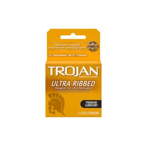 TROJAN ULTRA RIBBED CONDOMS X3